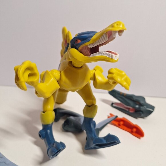 Jurassic World Hero Mashers Spinosaurus Dinosaur Parts Lot Yellow Blue - Picture 4 of 5